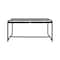 Armen Living Royal 7 Piece Black Aluminum and Teak Outdoor Dining Set with Dark Gray Fabric 840254332843 - alternate 3